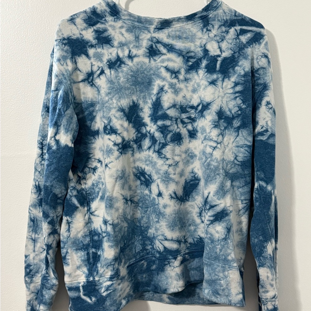 Blue and White Tie-Dye Sweatshirt